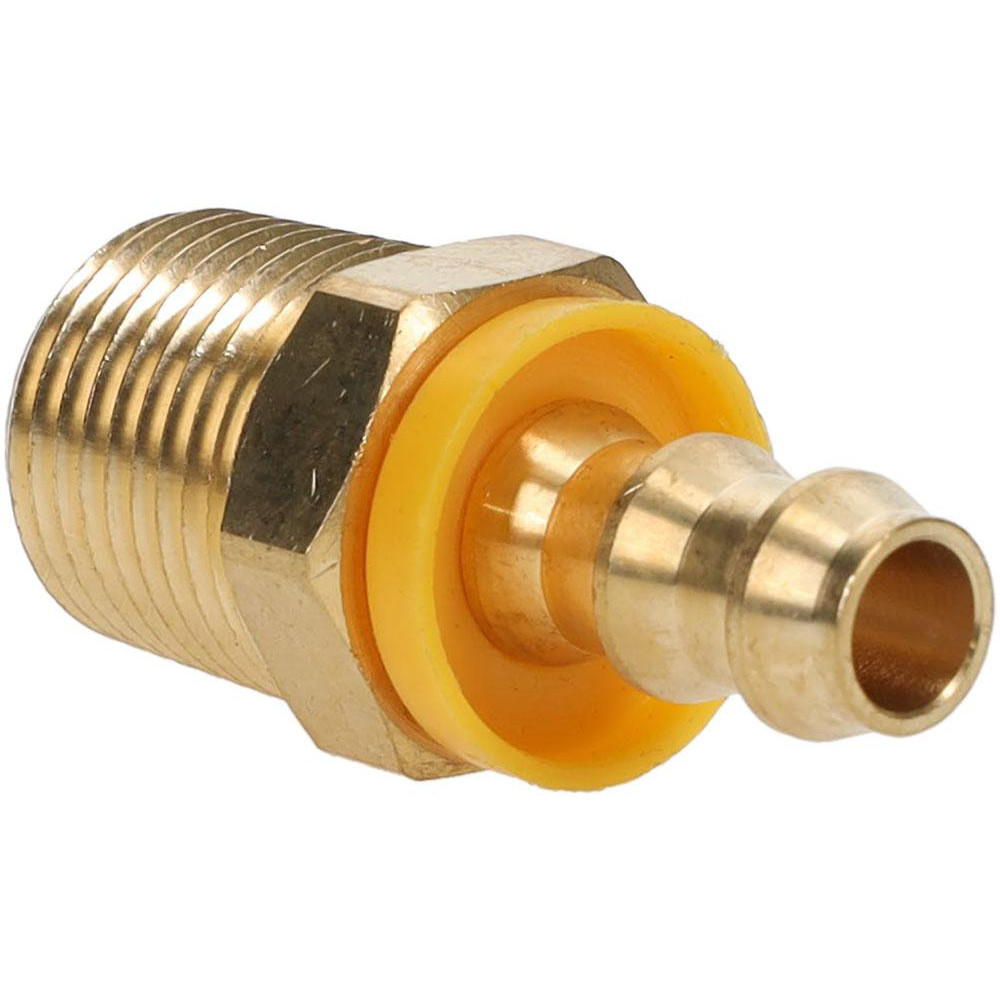 Value Collection Barbed Push-On Hose Male Connector: 1/2" NPTF, Brass - 2750002430