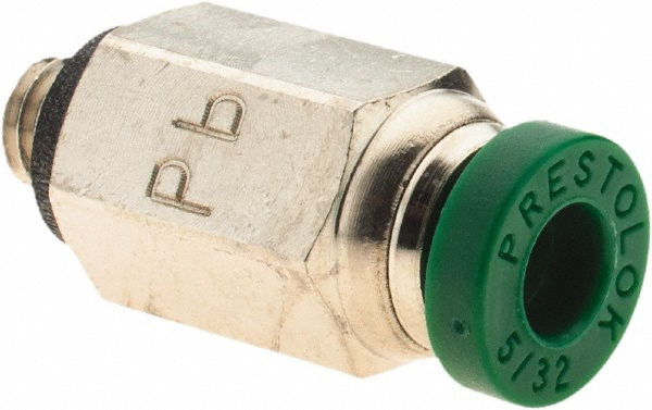 Norgren Push-to-Connect Tube x Male x Tube x Male UNF Fitting: Swivel Elbow, #10-32 Thread, UNF, 5/32" OD - 124470210