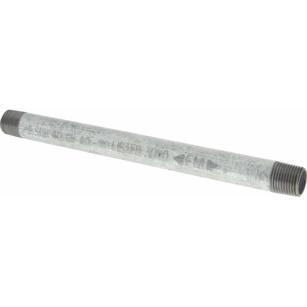 Value Collection Galvanized Pipe Nipple: 1/2", 10" Long, Schedule 40, Steel - NG04100