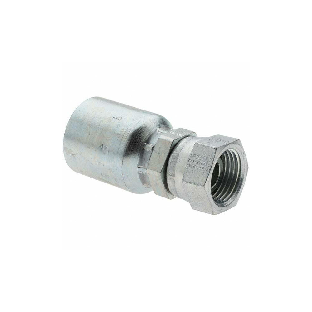 Parker Hydraulic Hose Female Swivel Fitting: 0.5" ID, 8 mm, 1/2" - KP46918