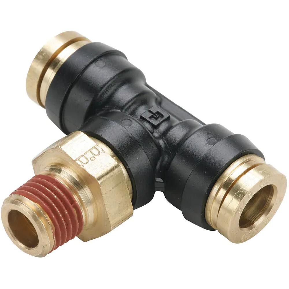 Parker Push-to-Connect Tube x MNPT x Tube x Male Fitting: 45 deg Swivel Elbow, 3/8" OD - PF-00083