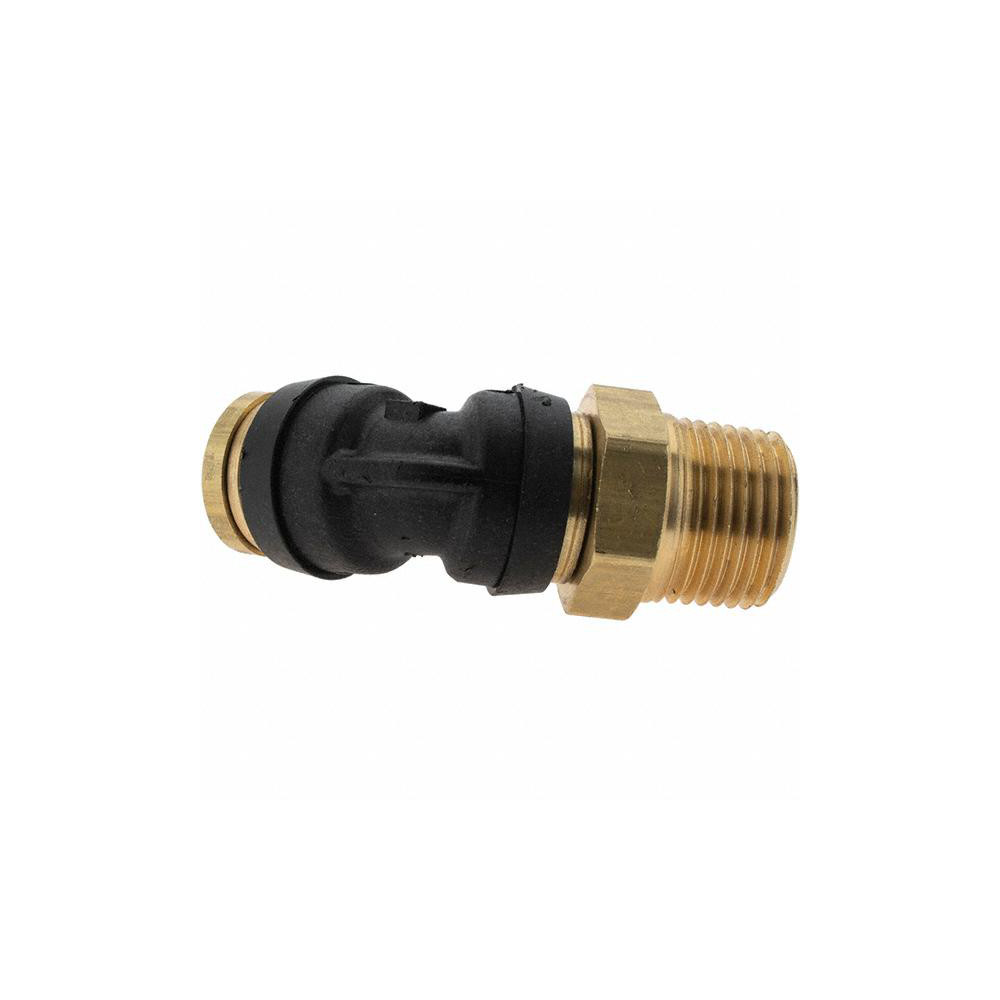 Parker Push-to-Connect Tube x MNPT x Tube x Male Fitting: 45 deg Swivel Elbow, 3/8" OD - PF-00083