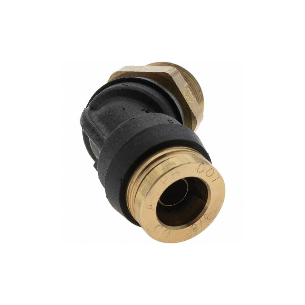 Parker Push-to-Connect Tube x MNPT x Tube x Male Fitting: 45 deg Swivel Elbow, 3/8" OD - PF-00083