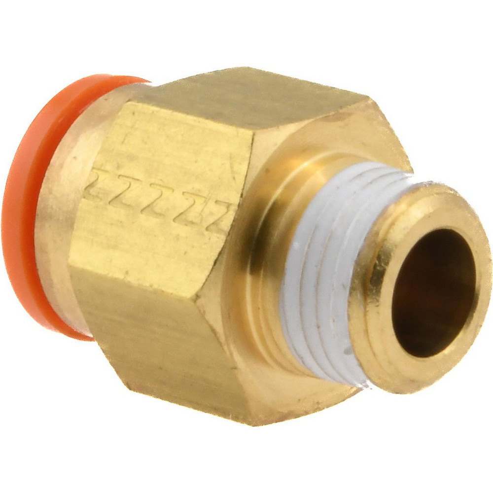 SMC PNEUMATICS Push-to-Connect Push-to-Connect Fitting: Connector, BSPT, 8.00 mm OD - KQ2H08-01AS