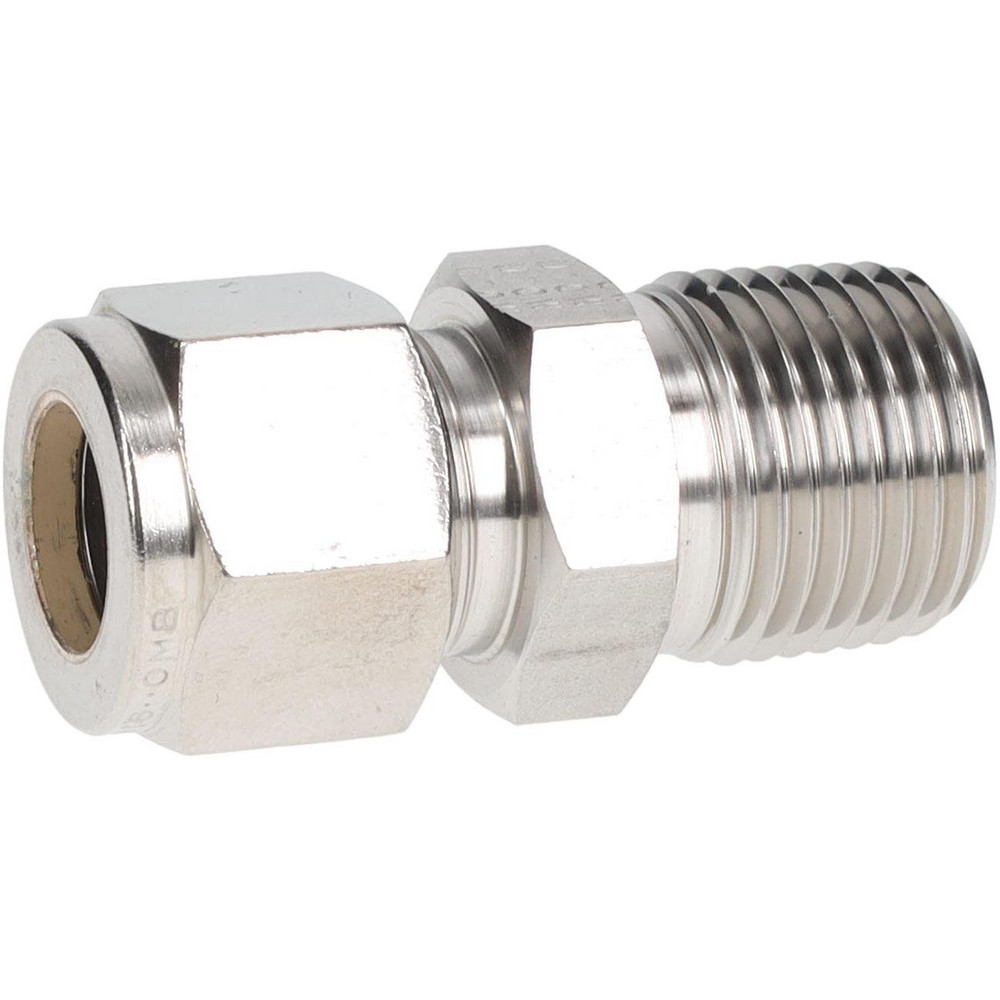 Parker Compression Tube Connector: 1/2-14, 1/2" Tube OD, Compression x MNPT - 8MSC8N-316