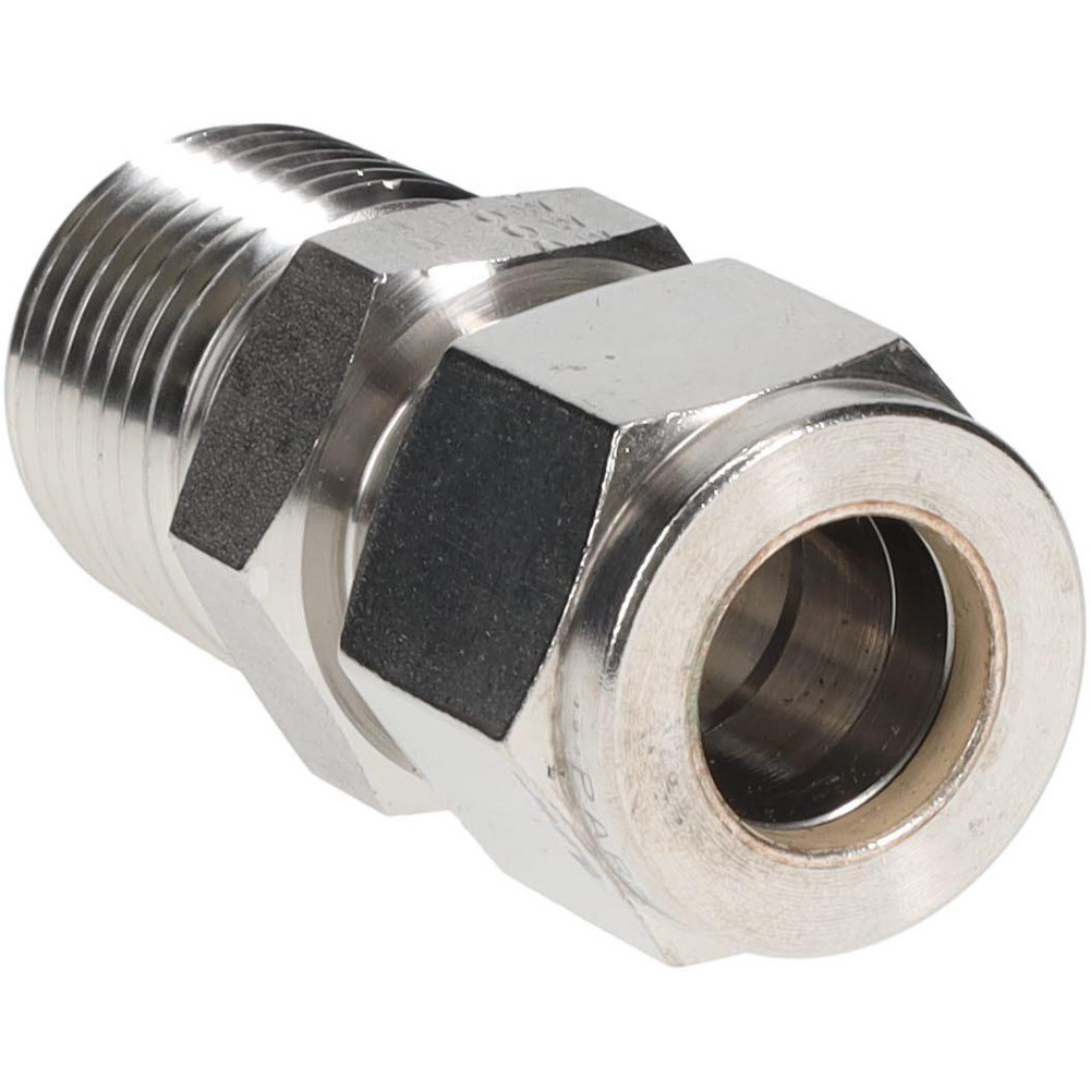 Parker Compression Tube Connector: 1/2-14, 1/2" Tube OD, Compression x MNPT - 8MSC8N-316
