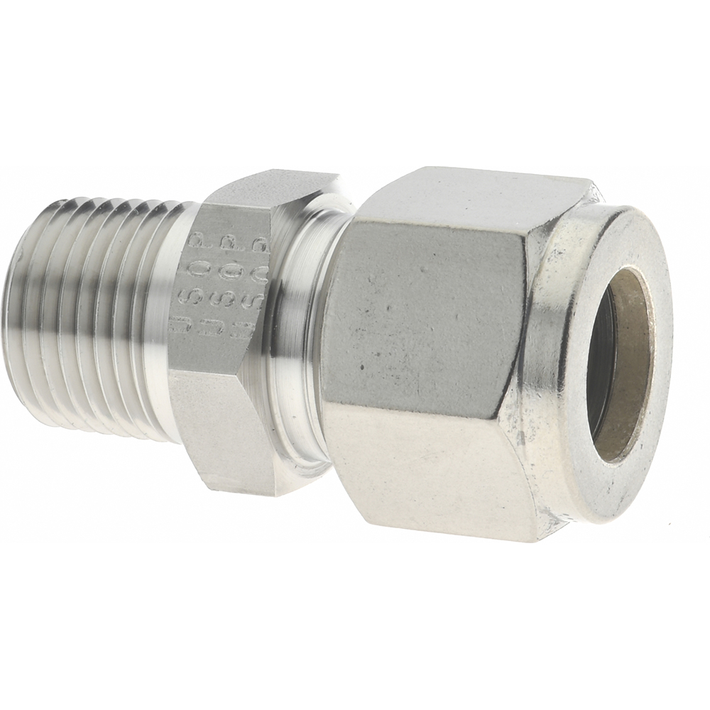 Parker Compression Tube Connector: 1/2-14, 1/2" Tube OD, Compression x MNPT - 8MSC8N-316