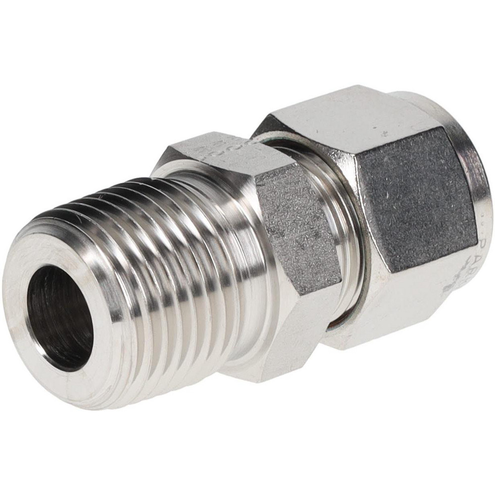 Parker Compression Tube Connector: 1/2-14, 1/2" Tube OD, Compression x MNPT - 8MSC8N-316