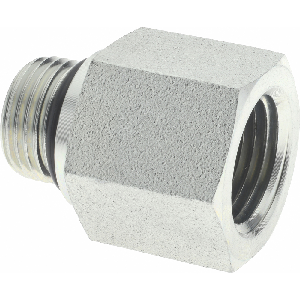 Parker Industrial Pipe Adapter: 1-1/16-12 x 3/4" Male Thread, Male Straight Thread O-Ring x Male NPTF - PT-00193