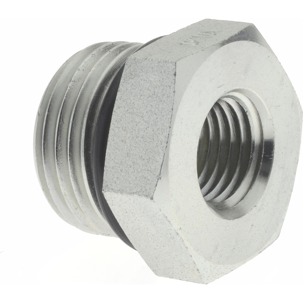 Parker Industrial Pipe Adapter: 1-1/16-12 x 3/4" Male Thread, Male Straight Thread O-Ring x Male NPTF - PT-00193
