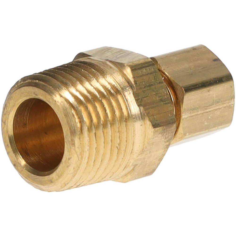 Parker Compression Tube Male Connector: 3/8-18, 1/4" Tube OD, Compression x MNPTF - 68C-4-6
