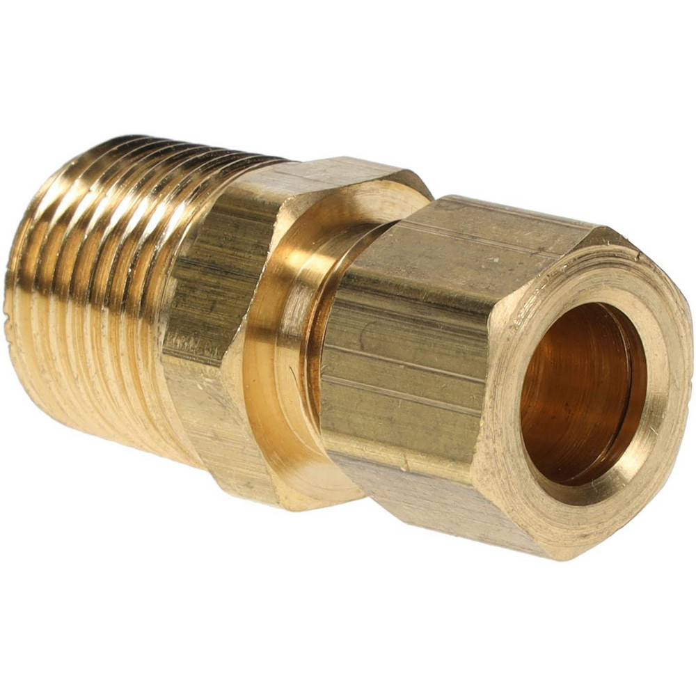 Parker Compression Tube Male Connector: 3/8-18, 1/4" Tube OD, Compression x MNPTF - 68C-4-6