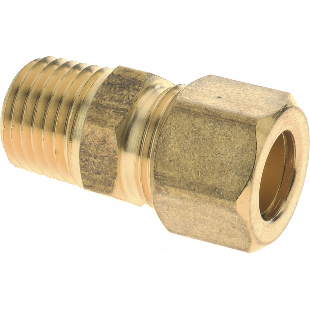 Parker Compression Tube Male Connector: 3/8-18, 1/4" Tube OD, Compression x MNPTF - 68C-4-6