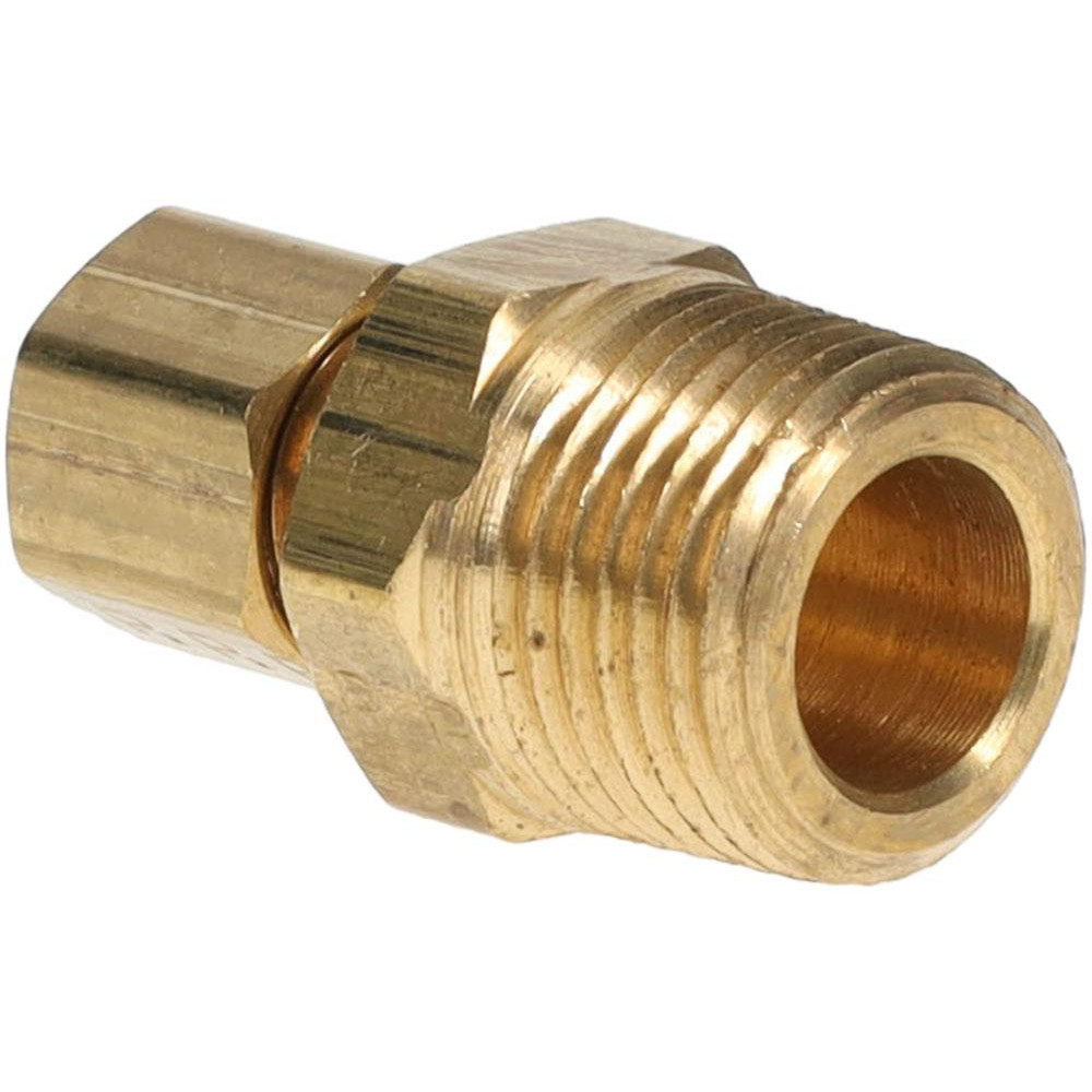 Parker Compression Tube Male Connector: 3/8-18, 1/4" Tube OD, Compression x MNPTF - 68C-4-6
