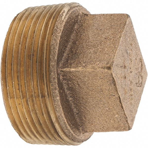 Merit Brass Brass Pipe Square Head Plug: 3/4" Fitting, Threaded, MNPT x FNPT, Class 125 - X117-12