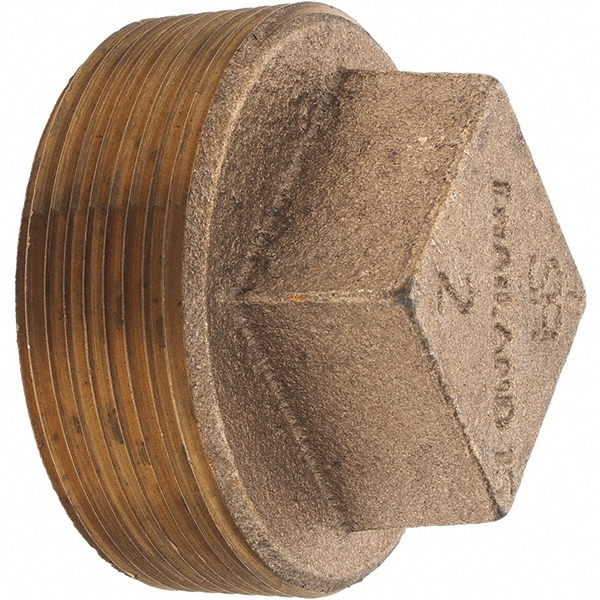Merit Brass Brass Pipe Square Head Plug: 3/4" Fitting, Threaded, MNPT x FNPT, Class 125 - X117-12