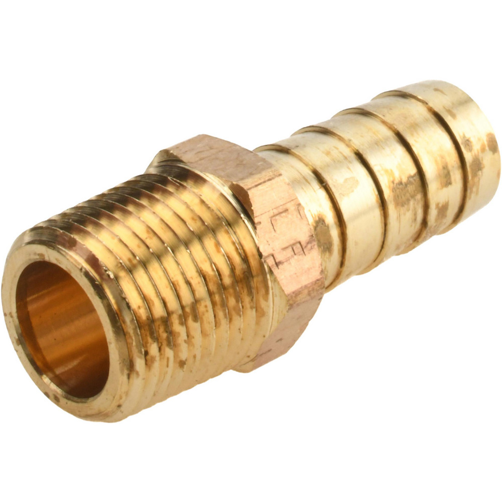 ANDERSON METALS Barbed Hose Fitting: 3/8" x 1/2" ID Hose, Elbow - 757020-0806