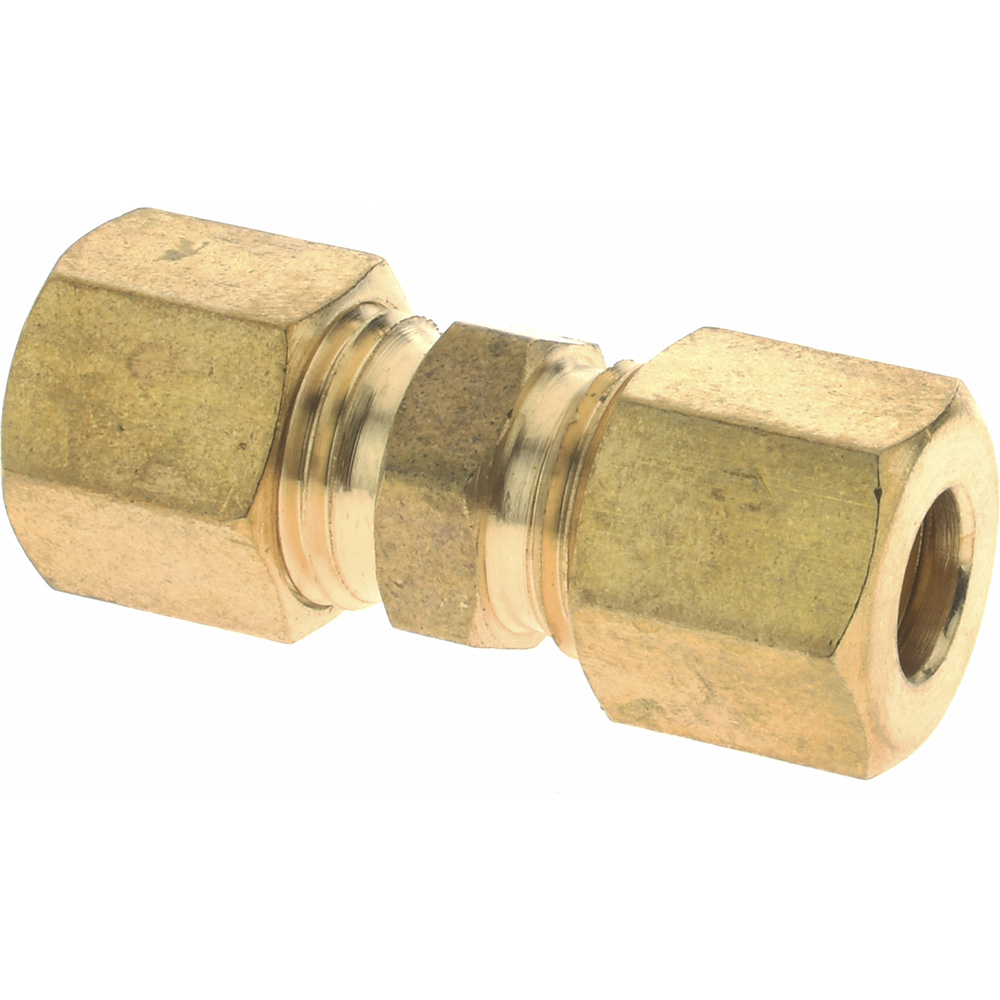 CerroBrass Compression Tube Connector: 7/16-24, 1/4" Tube OD, Compression x MNPT - 18180