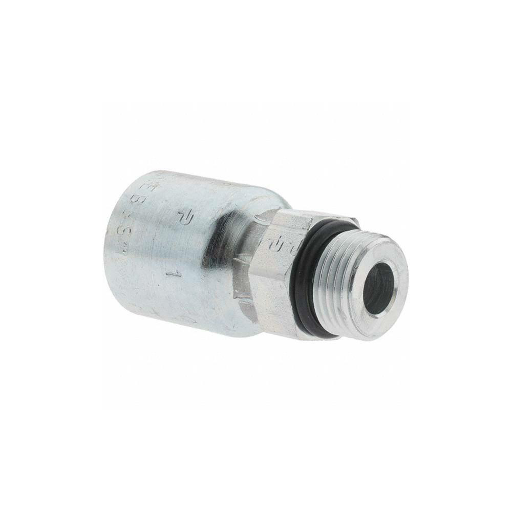 Parker Hydraulic Hose Male Rigid Fitting: 0.375" ID, 6 mm, 1/2" - KP81363