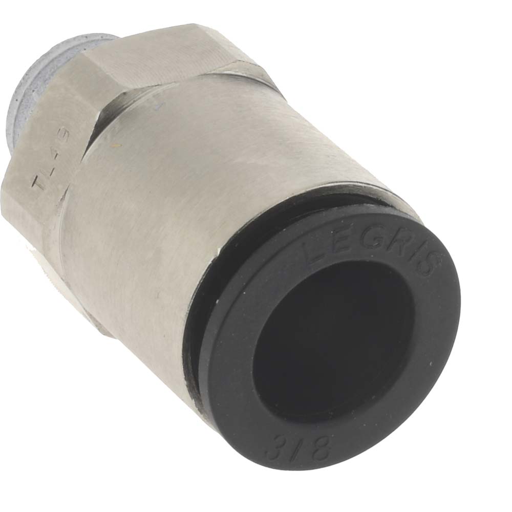 Legris Push-to-Connect Tube x MNPT Fitting: Connector, NPT, 3/8" OD - 3175 60 11