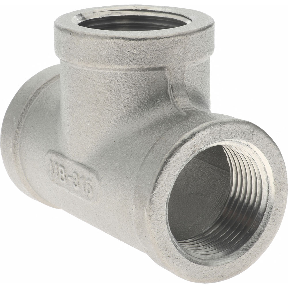 Merit Brass Pipe Tee: 3/4", 316 Stainless Steel - K606-12