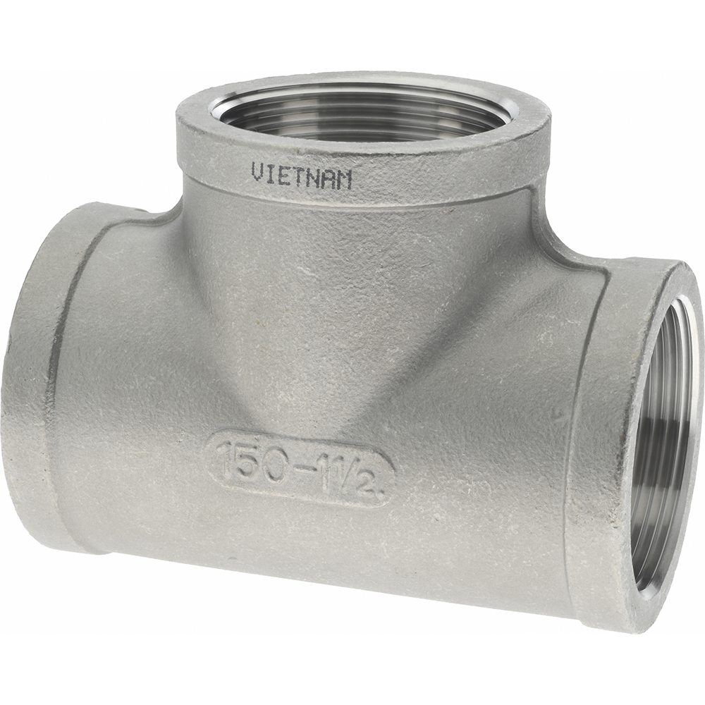 Merit Brass Pipe Tee: 3/4", 316 Stainless Steel - K606-12