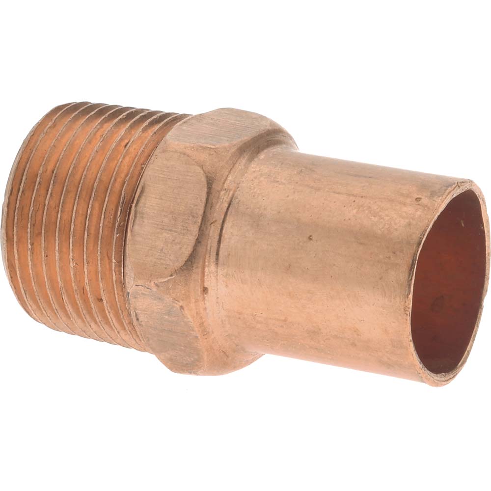 Mueller Industries Wrot Copper Pipe Adapter: 1/2" x 1/4" Fitting, C x F, Solder Joint - W 01233