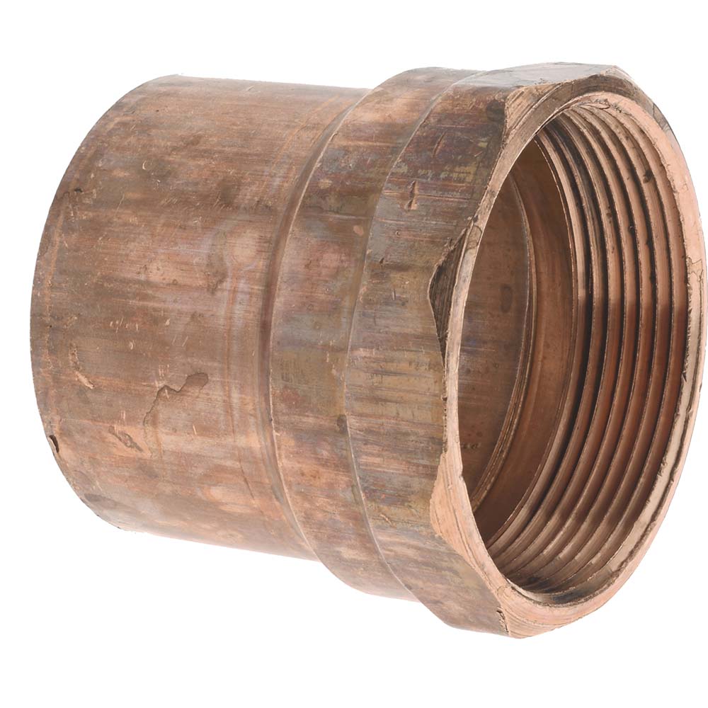 Mueller Industries Wrot Copper Pipe Adapter: 1/2" x 1/4" Fitting, C x F, Solder Joint - W 01233