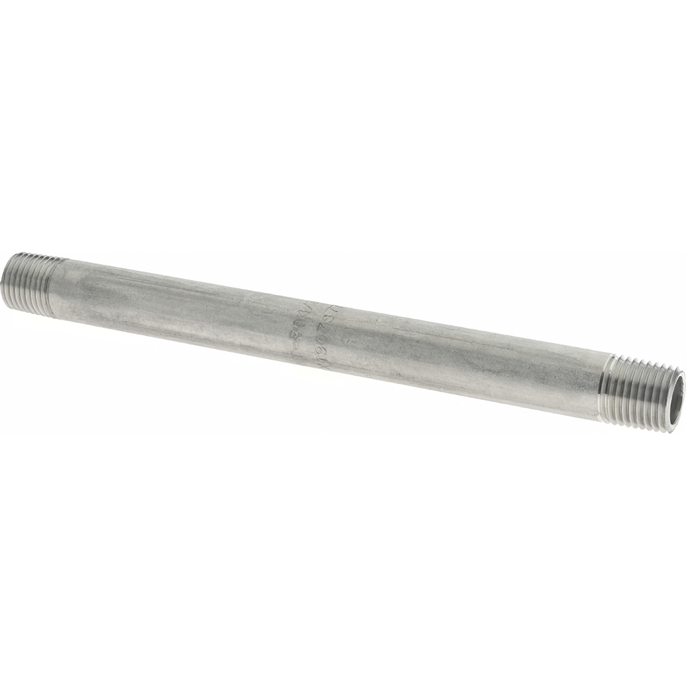 Merit Brass Stainless Steel Pipe Nipple: 1/4" Pipe, Grade 304 & 304L - 4004-250