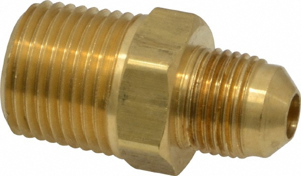 Parker Brass Flared Tube Female Connector: 1/2" OD, 1/2-14 Thread, 45 deg Flared Angle - 46F-8-8