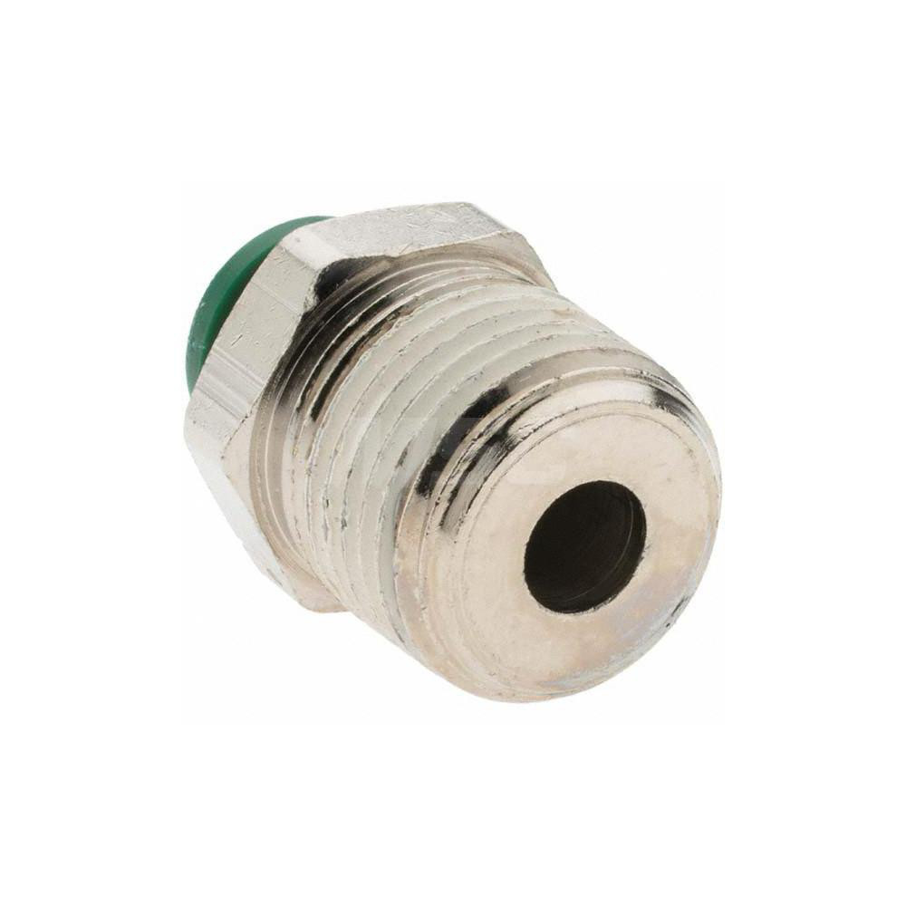 Parker Push-to-Connect Tube x MNPT x Tube x Male Fitting: Connector, NPTF, 3/8" OD - 12519