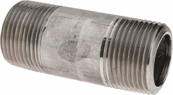Merit Brass Stainless Steel Pipe Nipple: 1" Pipe, Grade 316 & 316L - 6516-300