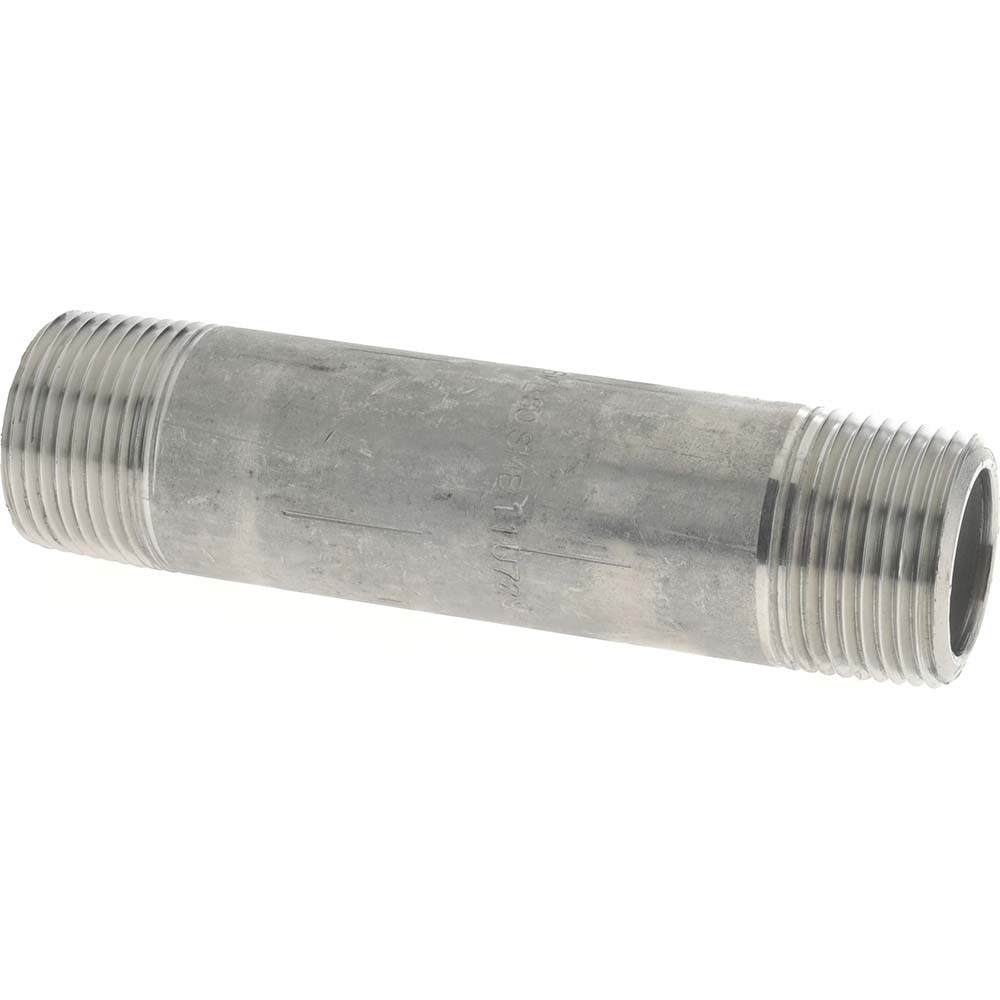 Merit Brass Stainless Steel Pipe Nipple: 3/4" Pipe, Grade 316 & 316L - 6512-400