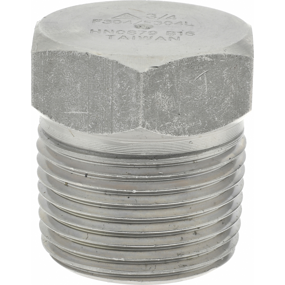 Merit Brass Pipe Hex Plug: 3/4", 316 & 316L Stainless Steel - 3617HD-12