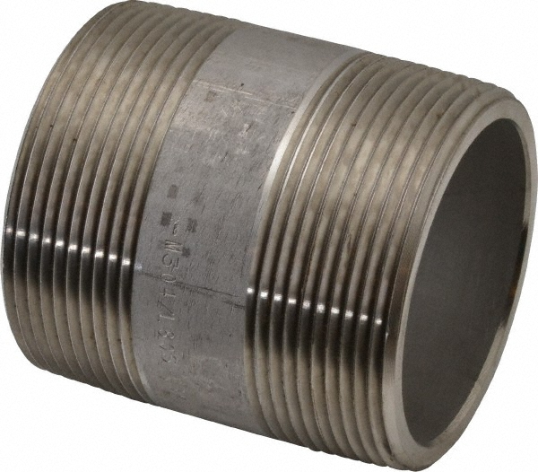 Merit Brass Stainless Steel Pipe Nipple: 2" Pipe, Grade 304 & 304L - 4532-600
