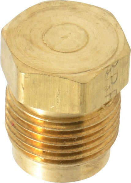 Parker Brass Flared Tube Plug: 1/2" OD, 3/4-16 Thread, 45 deg Flared Angle - 639F-8