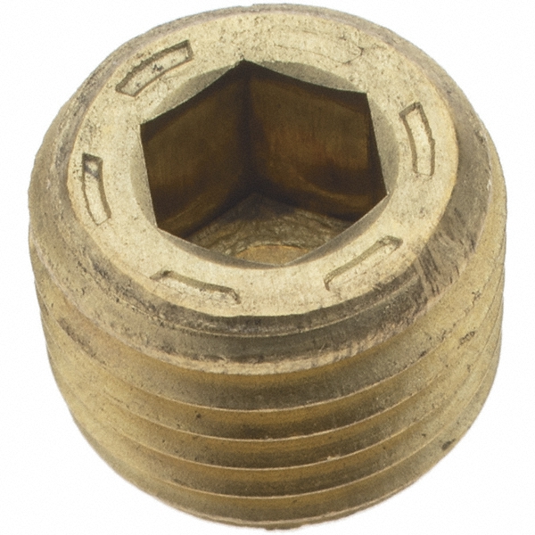 Parker Brass Flared Tube Plug: 1/2" OD, 3/4-16 Thread, 45 deg Flared Angle - 639F-8