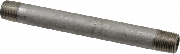 Merit Brass Stainless Steel Pipe Nipple: 3/8" Pipe, Grade 316 & 316L - 6506-600