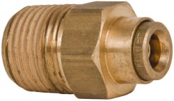 Norgren Push-to-Connect Tube x MNPT x Tube x Male Fitting: Fixed Elbow, NPTF, 1/4" OD - 124450428