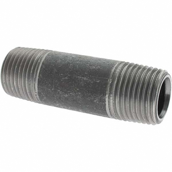 Value Collection Black Pipe Nipple: 1/2" Dia x 3-1/2" Long, Schedule 40 - MSCNB04035