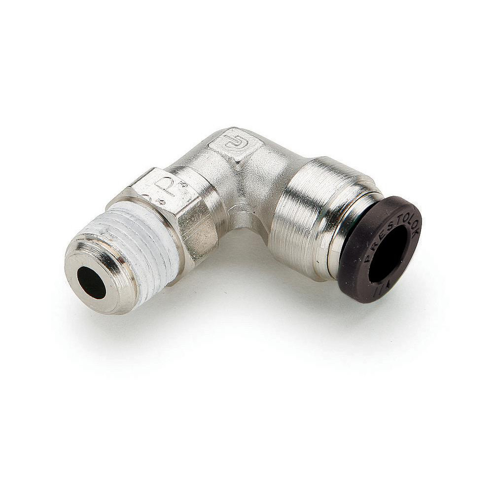 Parker Push-to-Connect Push-to-Connect x Male BSPP Fitting: Round Body Connector, 1/8 Thread, BSPP, 4 mm OD - 68PLPR-4M-2G