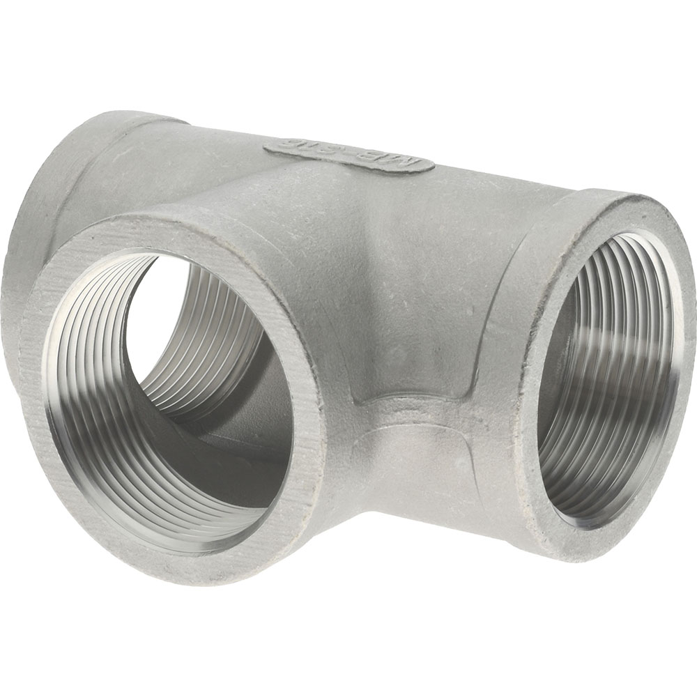 Merit Brass Pipe Tee: 1-1/2", 316 Stainless Steel - K606-24