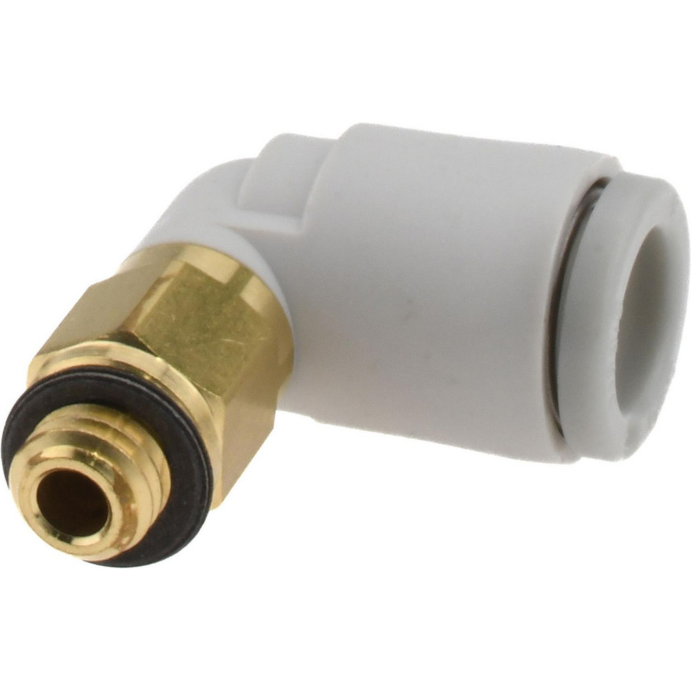 SMC PNEUMATICS Push-to-Connect Push-to-Connect Fitting: Elbow, M5x0.8 Thread, 6.00 mm OD - KQ2L06-M5A