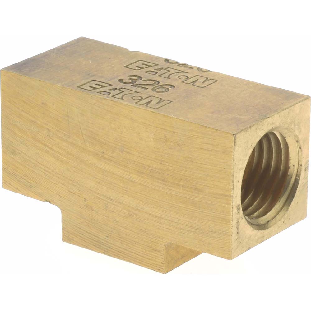 Eaton Brass Flared Tube Inverted Union Tee: 3/16" OD, 3/8-24 Thread, 45 deg Flared Angle - 702X3