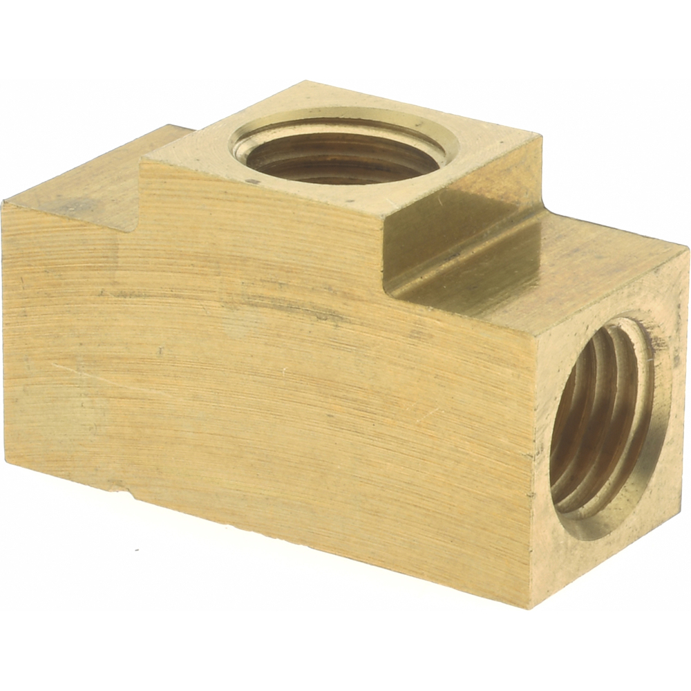 Eaton Brass Flared Tube Inverted Union Tee: 3/16" OD, 3/8-24 Thread, 45 deg Flared Angle - 702X3