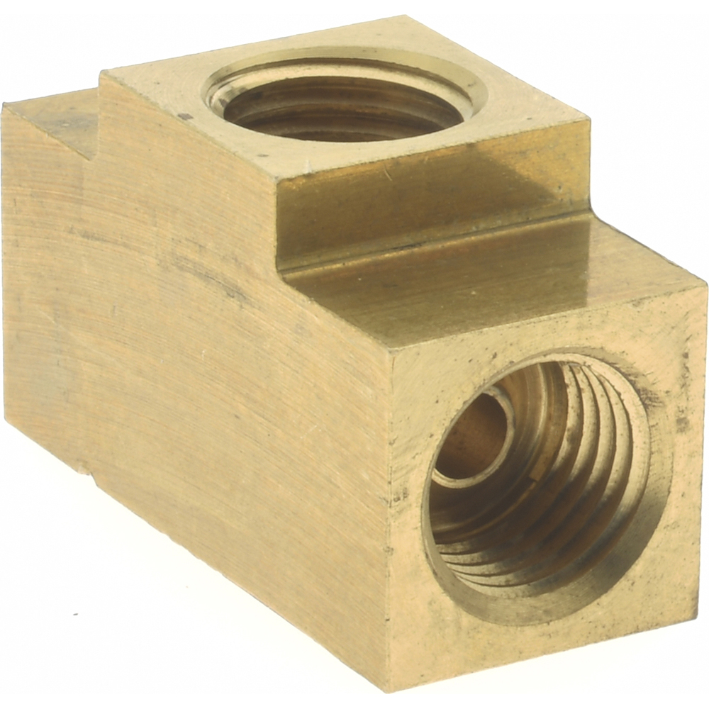 Eaton Brass Flared Tube Inverted Union Tee: 3/16" OD, 3/8-24 Thread, 45 deg Flared Angle - 702X3