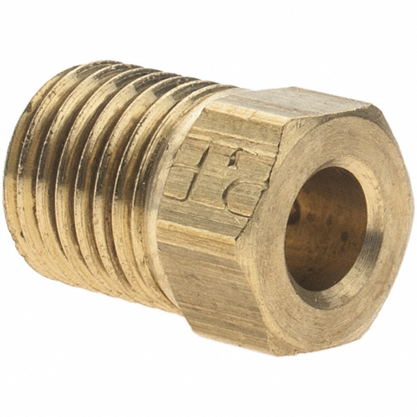 Parker Brass Flared Tube Inverted Nut: 3/16" OD, 3/8-24 Thread - 11069