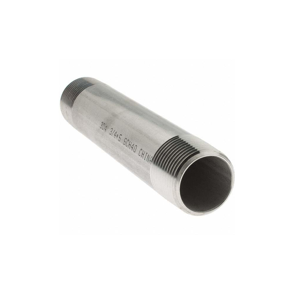 Value Collection Stainless Steel Pipe Nipple: 3/4" Pipe, Grade 304 & 304L - 4BN3/4*5