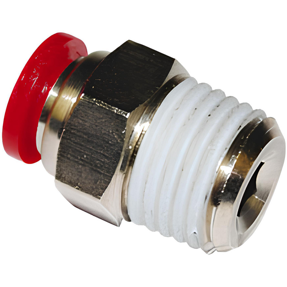 Norgren Push-to-Connect Tube x Male x Tube x Male BSPT Fitting: 90 deg Swivel Elbow, BSPT, 6.00 mm OD - C01470628