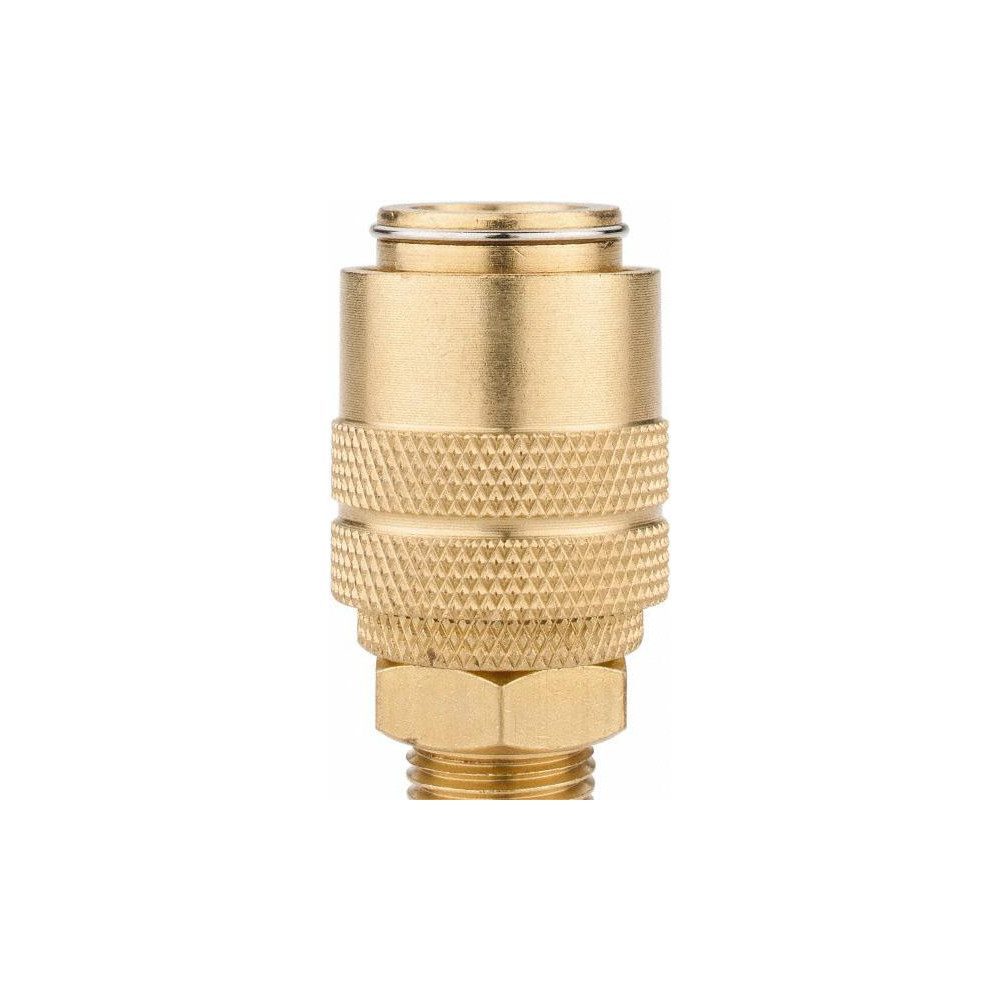 Value Collection 5 Piece 1/4" Body 1/4 NPT 145 psi Brass Industrial Pneumatic Coupling Plug Set - 2341082511